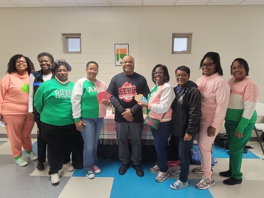 AKA sorority with Anthony Goodson donating gift cards