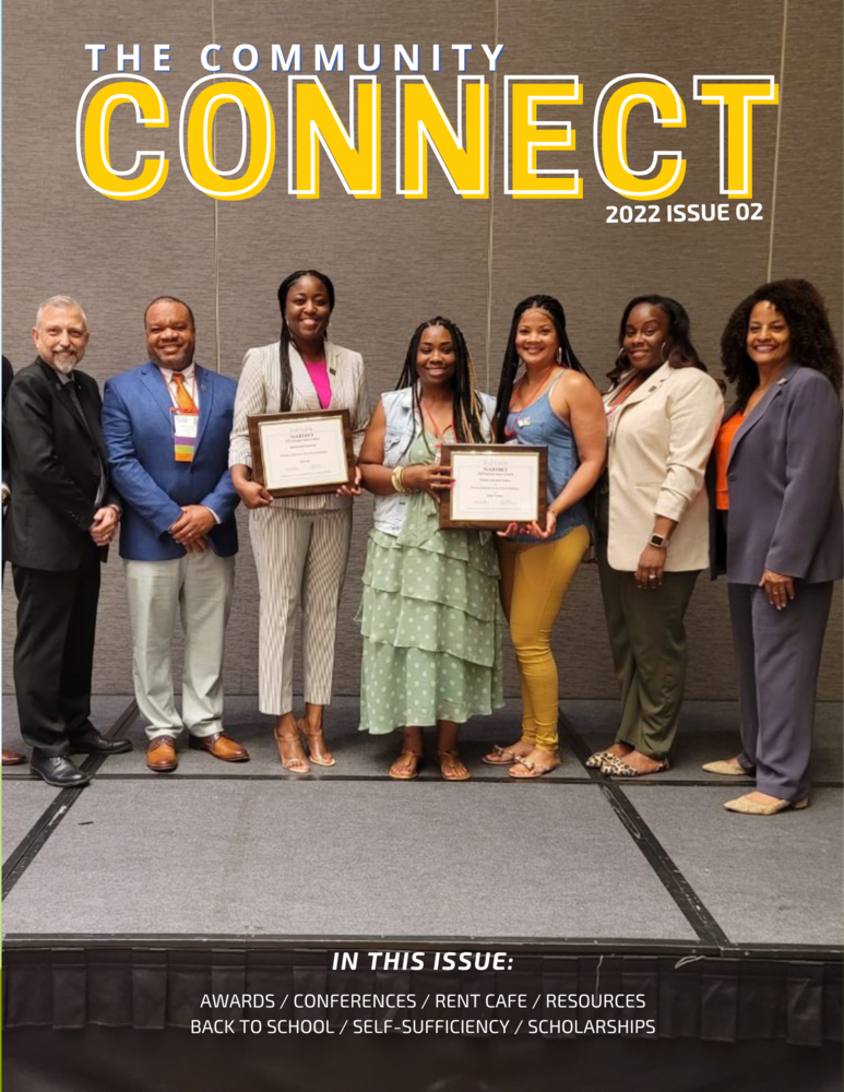 HACG Community Connect 2022_02 Cover with staff holding Nahro awards