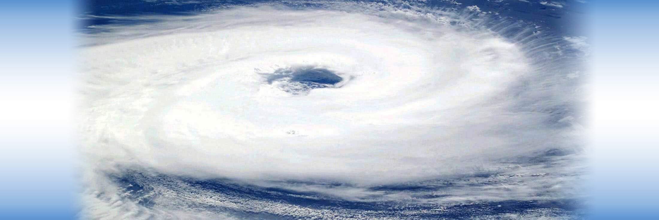 Satellite view of hurricane over the ocean