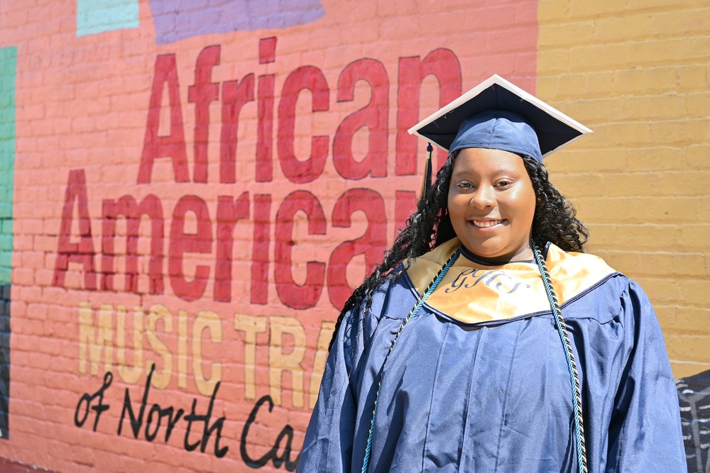 Nevaeh Brown downtown Goldsboro Graduate