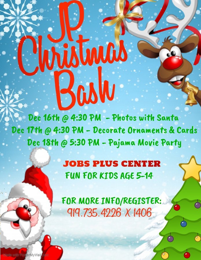 jobs plus christmas bash flyer 