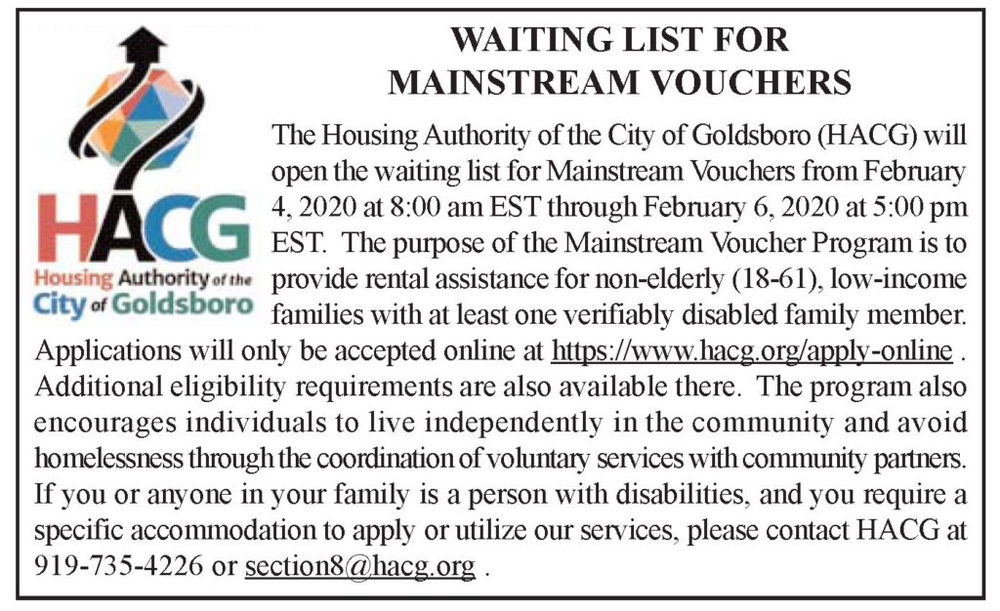 Mainstream Voucher Section 8 Waiting List Open Ad 