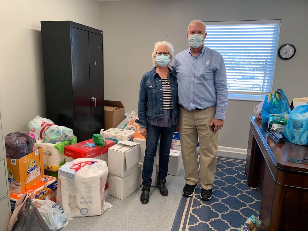 Partners at First Baptist Church Goldsboro for dropping off supplies for our Senior Supply Pantries 