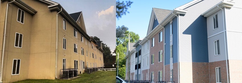 Before and After Walnut Street Apartments