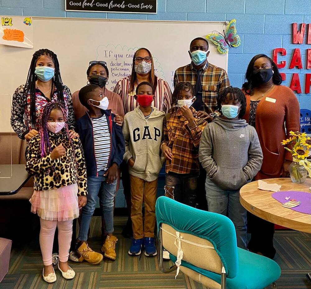 Jobs Plus Staff with Lunch Buddies at Carver Heights 