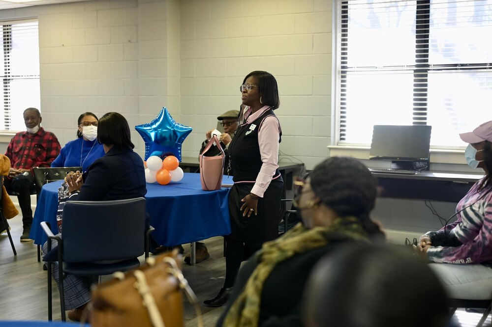 WCC Representative at Jobs Plus ribbon cutting ceremony